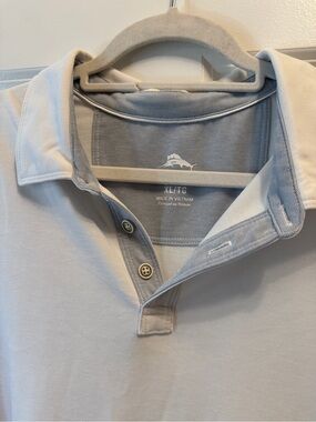 Tommy Bahama White with Light Gray Trim Men’s Polo